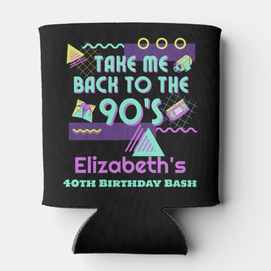 Terug naar de jaren 90 Retro Verjaardag Blikjeskoeler (Achterkant)