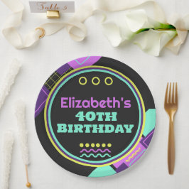 Terug naar de jaren 90 Retro Verjaardag Papieren Bordje