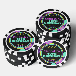 Terug naar de jaren 90 Retro Verjaardag Poker Chips