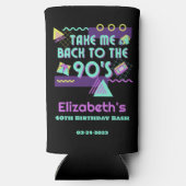 Terug naar de jaren 90 Retro Verjaardag Seltzer Blikjeskoeler (Achterkant)