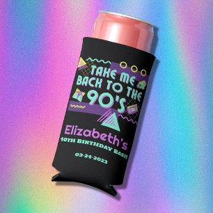 Terug naar de jaren 90 Retro Verjaardag Seltzer Blikjeskoeler