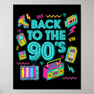 Terug naar de jaren 90 Retro Vintage Throwback voo Poster