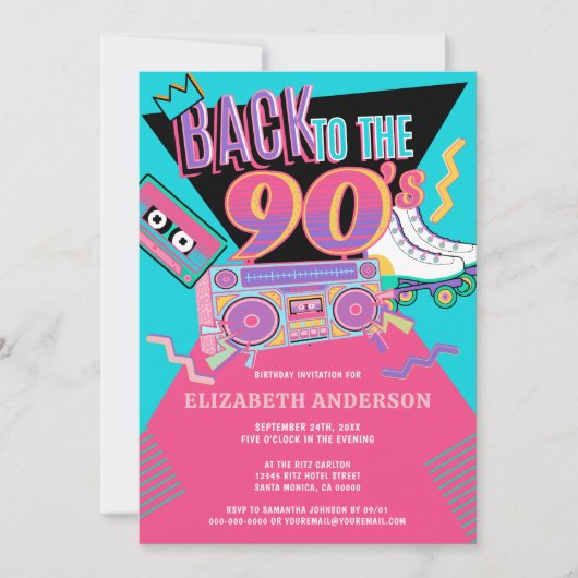 Terug naar de jaren '90 Verjaardagsfeestje Kaart (Voorkant)