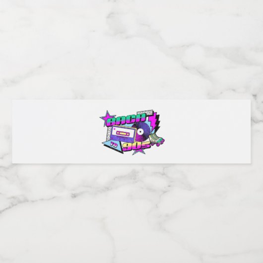 Terug naar de jaren 90 waterfles etiket (Enkel label)