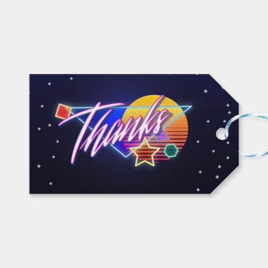 Terug naar de jaren tachtig Bedankt cadeau Labels Cadeaulabel (Voorkant (Horizontaal))