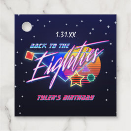 Terug naar de jaren tachtig Neon Favor Tags Bedankjes Labels