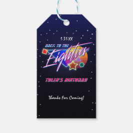 Terug naar de jaren tachtig Neon Gift Labels Cadeaulabel
