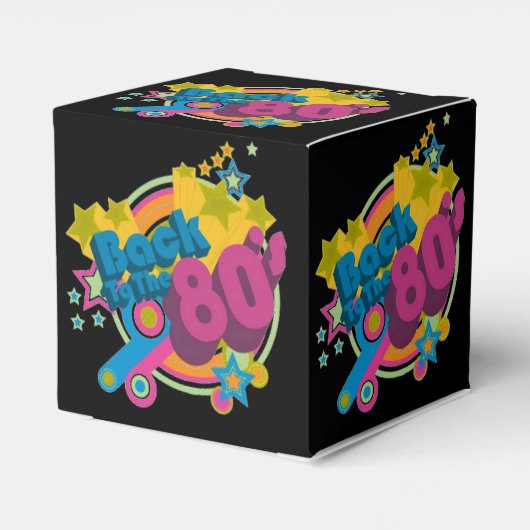 Terug naar de jaren tachtig Retro 80's Cube Bedankdoosjes (Achterkant)