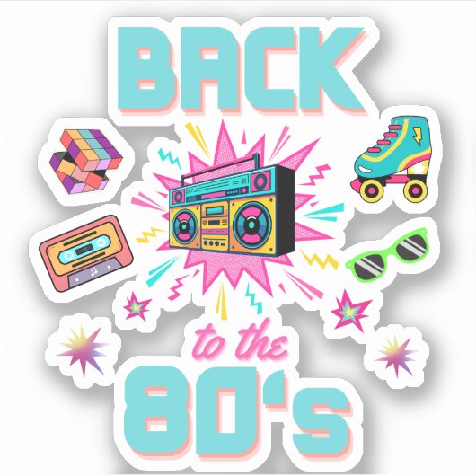 Terug naar de jaren tachtig sticker (Voorkant)