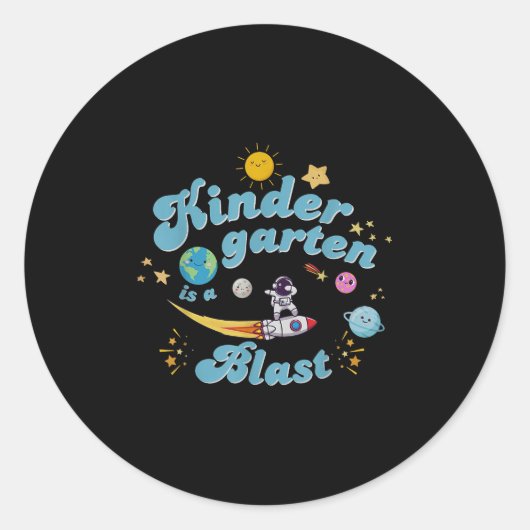 Terug naar de kleuterschool is een explosieve plan ronde sticker (Voorkant)