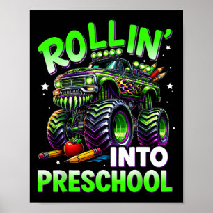 Terug naar de kleuterschool met een monstertruck poster