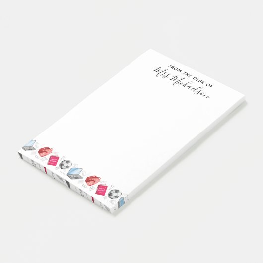 Terug naar de leraar schoolspullen post-it® notes (Schuin)