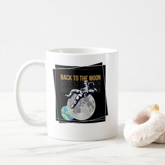 Terug naar de maan koffiemok (Met donut)