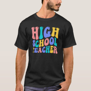 Terug naar de middelbare school leraar kleurrijke  t-shirt