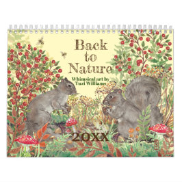Terug naar de natuur Dier Illustraties Cute Whimsi Kalender