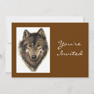Terug naar de Natuur, Wolf, Animal Birthday Invite Kaart