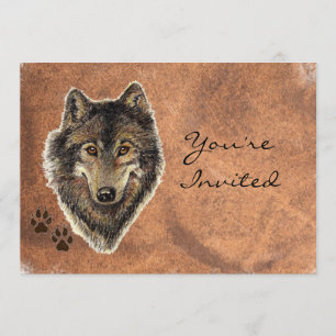 Terug naar de Natuur, Wolf, Animal Birthday Invite Kaart