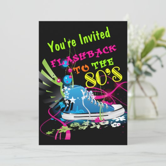 Terug naar de Neon Sneaker van 80 Kaart (Staand voorkant)