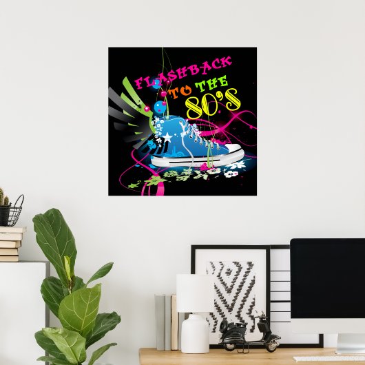 Terug naar de Neon Sneaker van 80 Poster (Thuiskantoor)