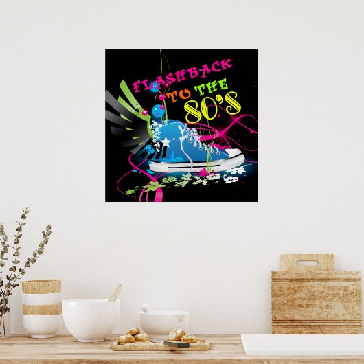 Terug naar de Neon Sneaker van 80 Poster (Keuken)