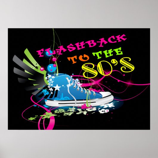 Terug naar de Neon Sneaker & Wings van 80 Poster (Voorkant)