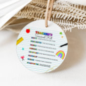 Terug naar de overlevingskit van de leraar op scho bedankjes labels