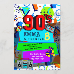 Terug naar de partijuitnodiging van de jaren '90 kaart