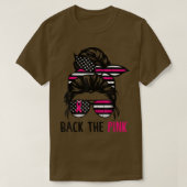 Terug naar de Pink Ribbon Bun American Flag Breas T-shirt (Design voorkant)