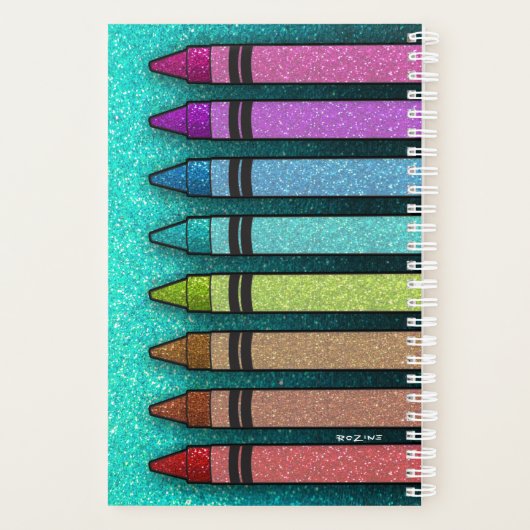 Terug naar de Rainbow Glitter Crayons van leraar Planner (Achterkant)