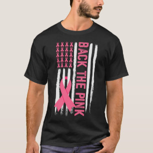 Terug naar de roze Amerikaanse vlag Borstkanker On T-shirt