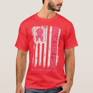 Terug naar de roze Amerikaanse vlag Breast Cancer  T-shirt