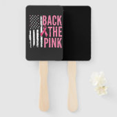 Terug naar de Roze Borstkanker Bewustzijnsmaand Handwaaier (Voorkant en achterkant)