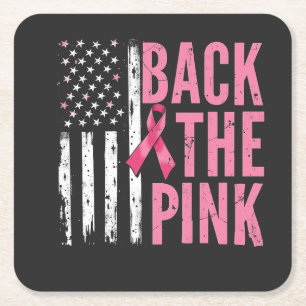 Terug naar de Roze Borstkanker Bewustzijnsmaand Kartonnen Onderzetters