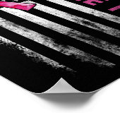 Terug naar de roze lint Amerikaanse vlag borstkank Poster (Hoek)