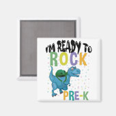 Terug naar de school ben ik klaar om voor K Dinosa Magneet (Voorkant / Achterkant)