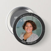 Terug naar de schoolleraar foto, ik zonder mijn ma ronde button 7,6 cm (Voorkant /achterkant)