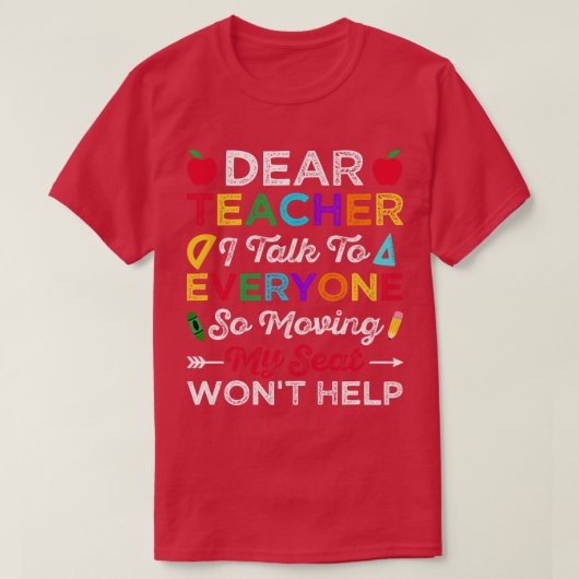 Terug naar de schoolliefste leraar praat ik zo met t-shirt (Design voorkant)