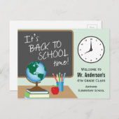 Terug naar de schooltijd Persoonlijke leraar Briefkaart (Voorkant / Achterkant)