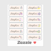 Terug naar de schoolUnicorn Naam Stickers (Vel)