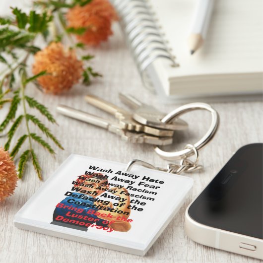 Terug naar de Sleutelhanger van democratie (Voorkant Rechts)