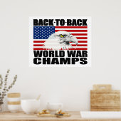 Terug naar de Tweede Wereldoorlog Champs Eagle Pos Poster (Keuken)