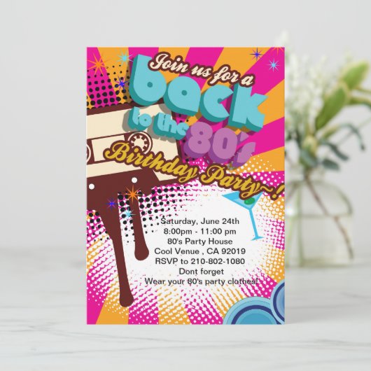 Terug naar de uitnodiging van het 80-jarig feest (Staand voorkant)