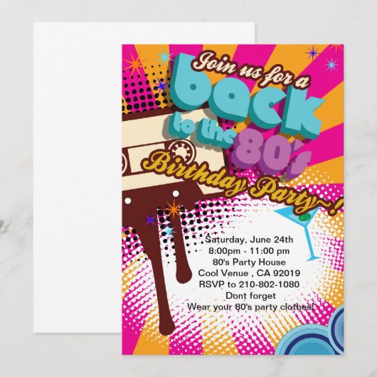 Terug naar de uitnodiging van het 80-jarig feest (Voorkant / Achterkant)