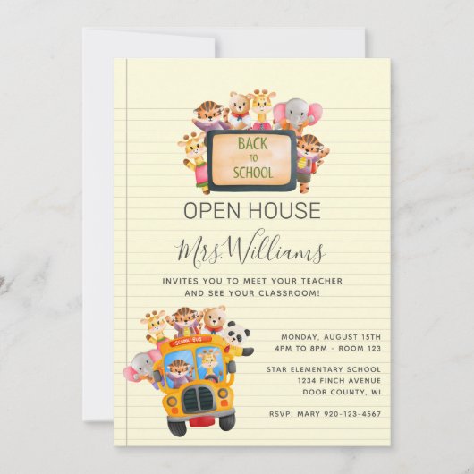 Terug naar de uitnodiging van het Open House Schoo (Voorkant)