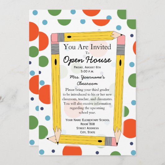 Terug naar de uitnodiging van het Open House Schoo (Voorkant / Achterkant)