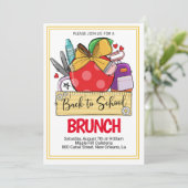 Terug naar de uitnodiging van School Brunch (Staand voorkant)