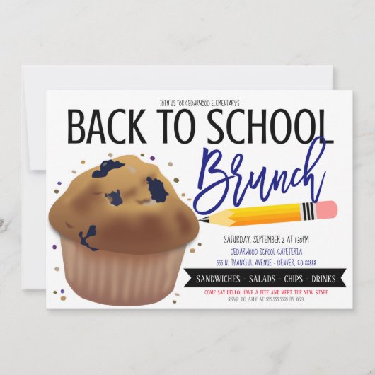 Terug naar de uitnodiging van School Brunch (Voorkant)