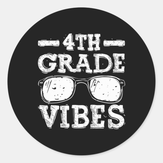 Terug naar de vierde klas van de school ronde sticker (Voorkant)