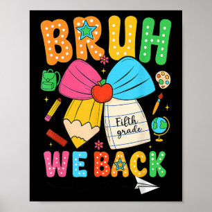 Terug naar de vijfde klas potlood boog terug naar poster