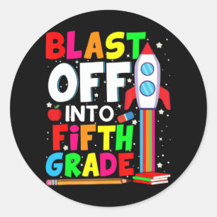 Terug naar de vijfde klas ronde sticker